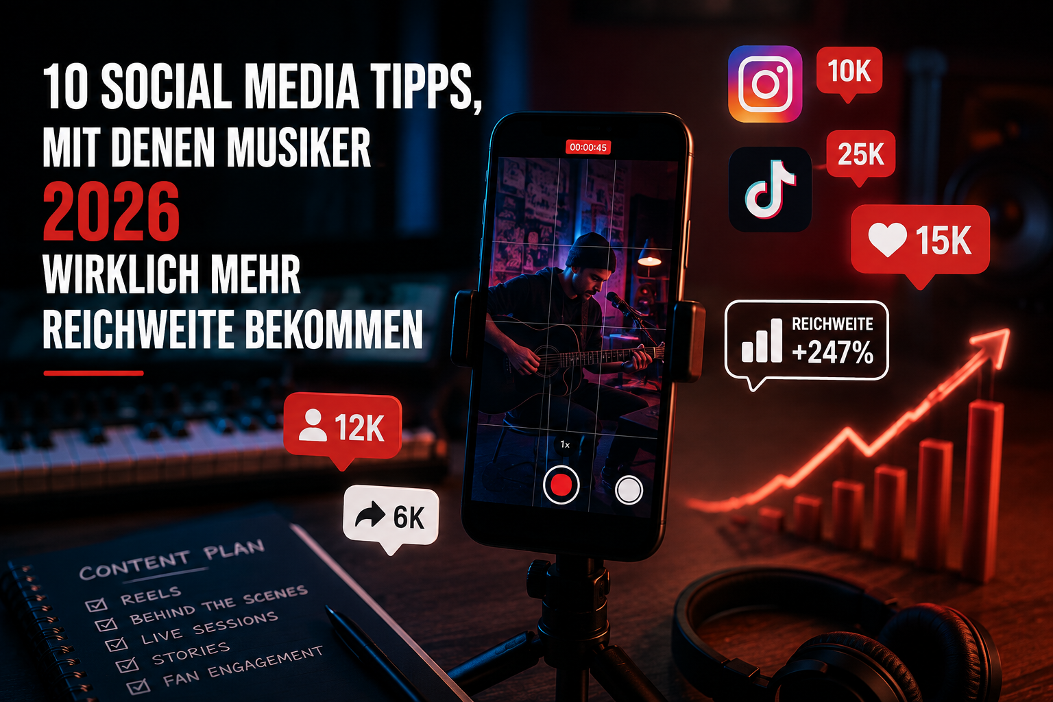 10 Social-Media-Tipps, mit denen Musiker 2026 wirklich mehr Reichweite bekommen