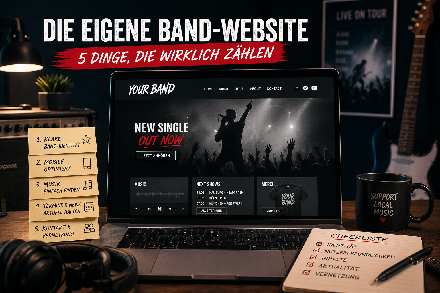 Die eigene Band-Website: 5 Dinge, die wirklich zählen